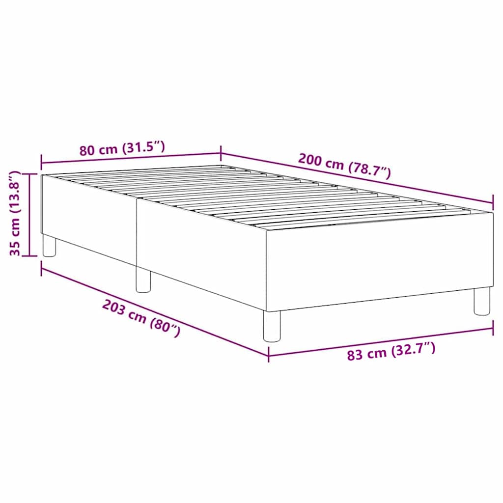 vidaXL Rama łóżka platformy Kremowy 80 x 200 cm Tkanina sztruksowa