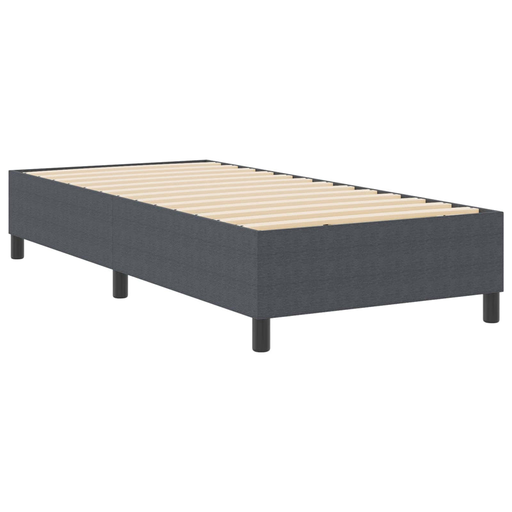 vidaXL Rama łóżka platformy Ciemnoszary 90 x 190 cm Tkanina sztruksowa