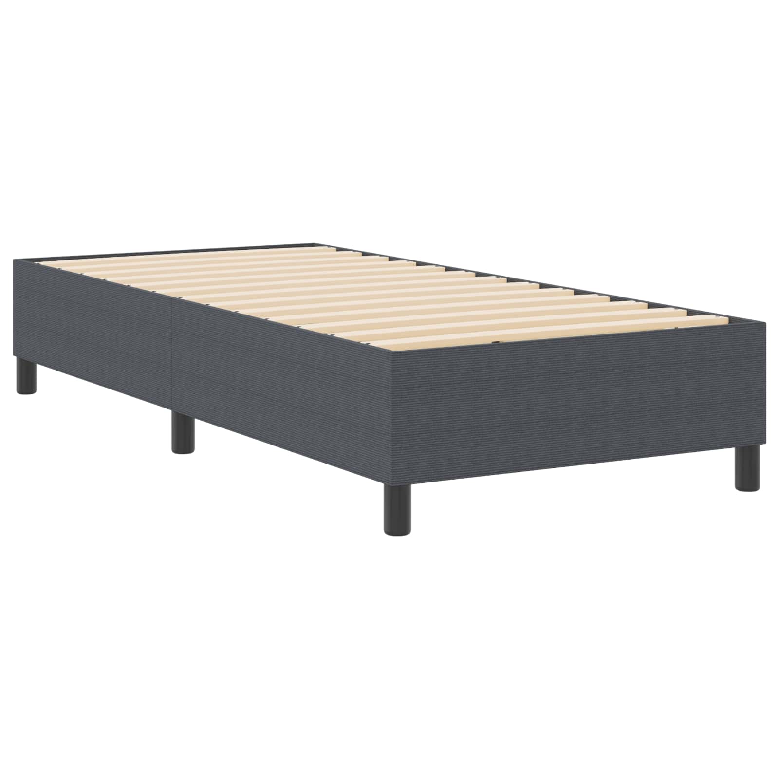 vidaXL Rama łóżka platformy Ciemnoszary 90 x 190 cm Tkanina sztruksowa