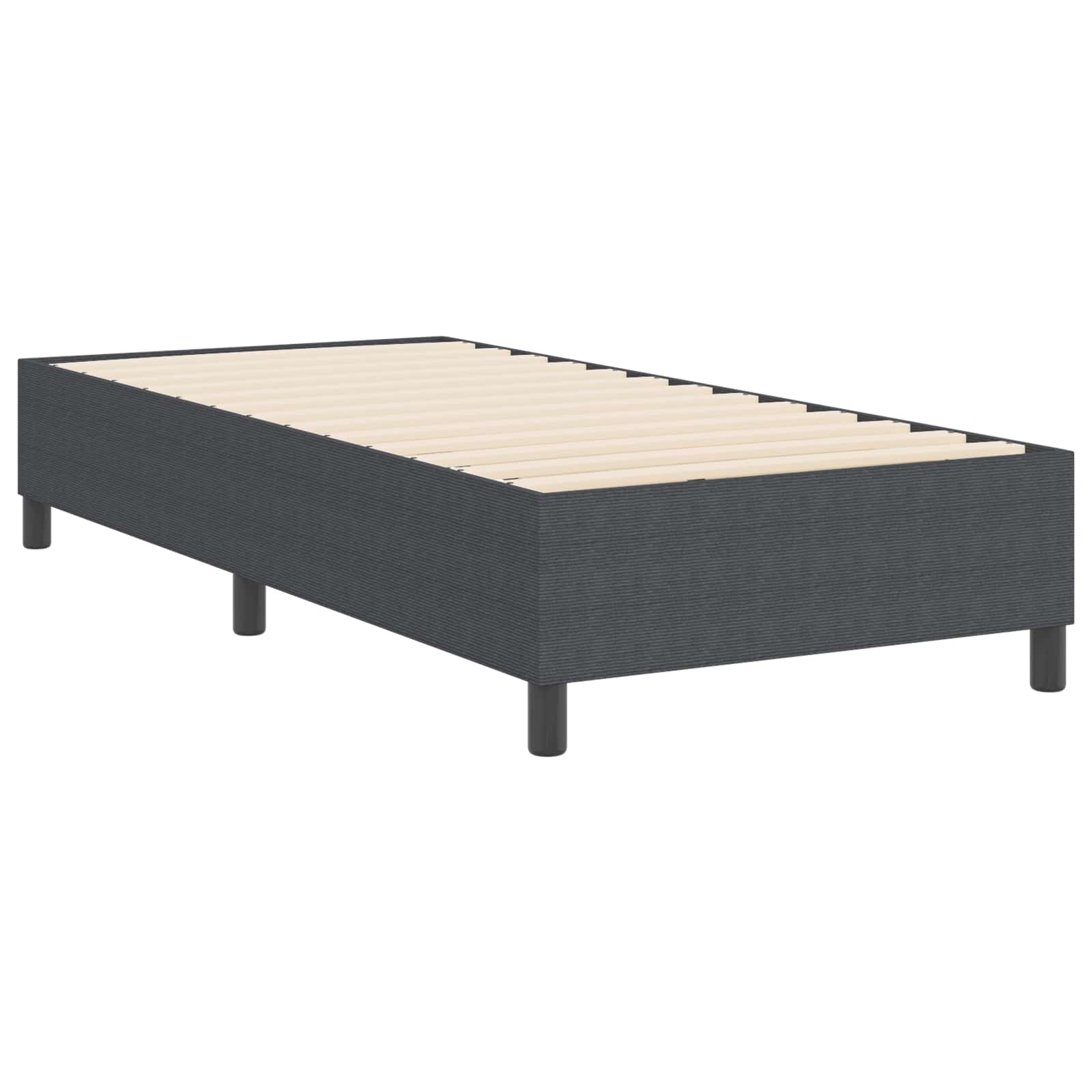 vidaXL Rama łóżka platformy Ciemnoszary 90 x 190 cm Tkanina sztruksowa