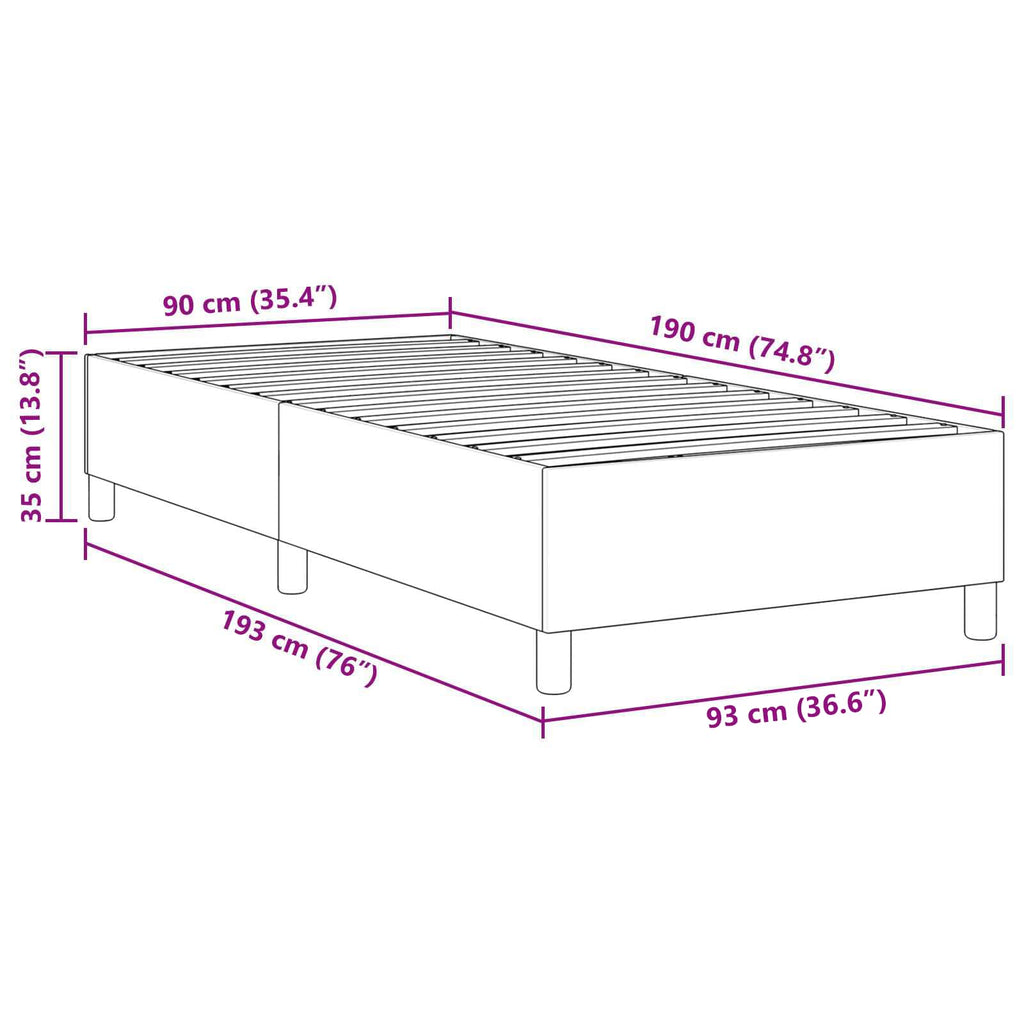 vidaXL Rama łóżka platformy Ciemnoszary 90 x 190 cm Tkanina sztruksowa