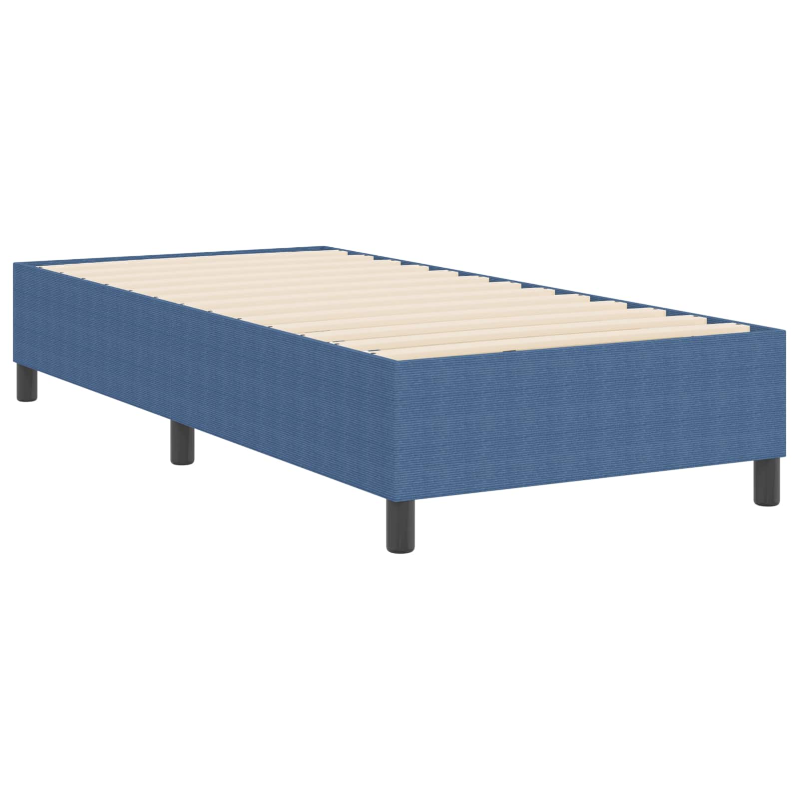 vidaXL Rama łóżka platformy Niebieski 90 x 200 cm Tkanina sztruksowa