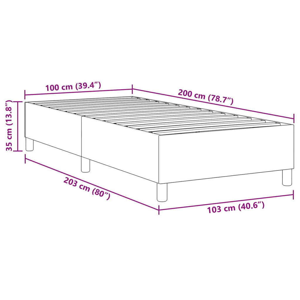 vidaXL Rama łóżka platformy Niebieski 100 x 200 cm Tkanina sztruksowa