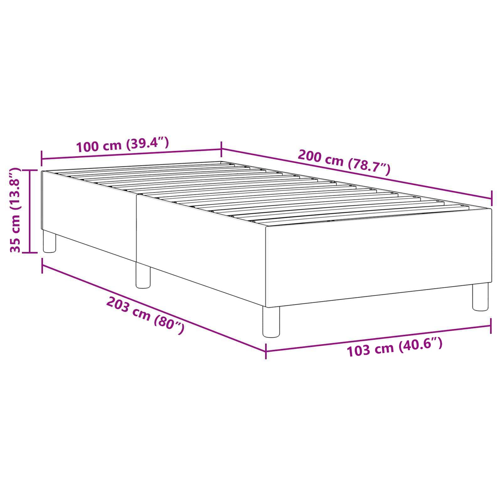 vidaXL Rama łóżka platformy Niebieski 100 x 200 cm Tkanina sztruksowa