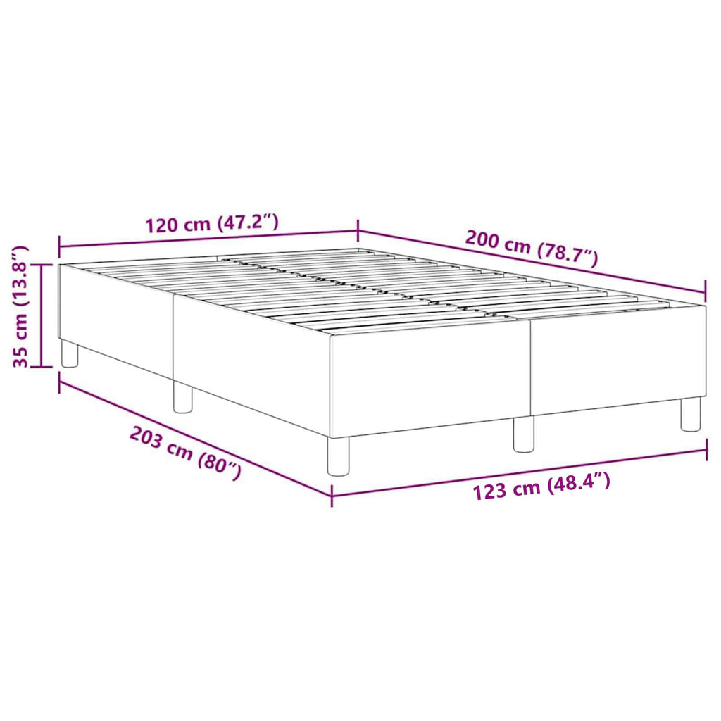 vidaXL Rama łóżka platformy Niebieski 120 x 200 cm Tkanina sztruksowa