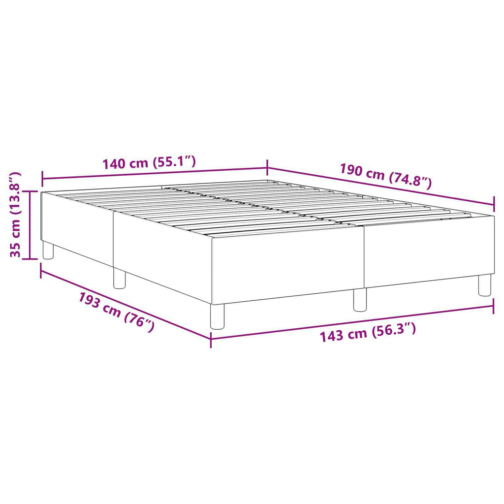 vidaXL Rama łóżka platformy Jasnoszary 140 x 190 cm Tkanina sztruksowa
