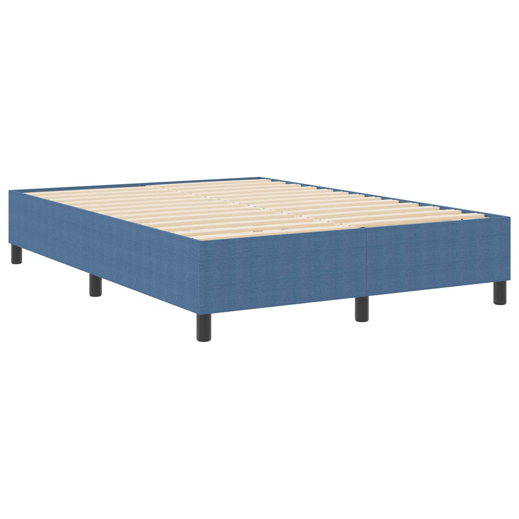 vidaXL Rama łóżka platformy Niebieski 140 x 190 cm Tkanina sztruksowa