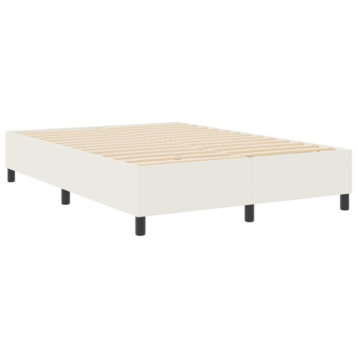 vidaXL Rama łóżka platformy Kremowy 140 x 200 cm Tkanina sztruksowa