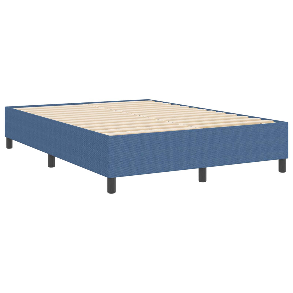vidaXL Rama łóżka platformy Niebieski 140 x 200 cm Tkanina sztruksowa