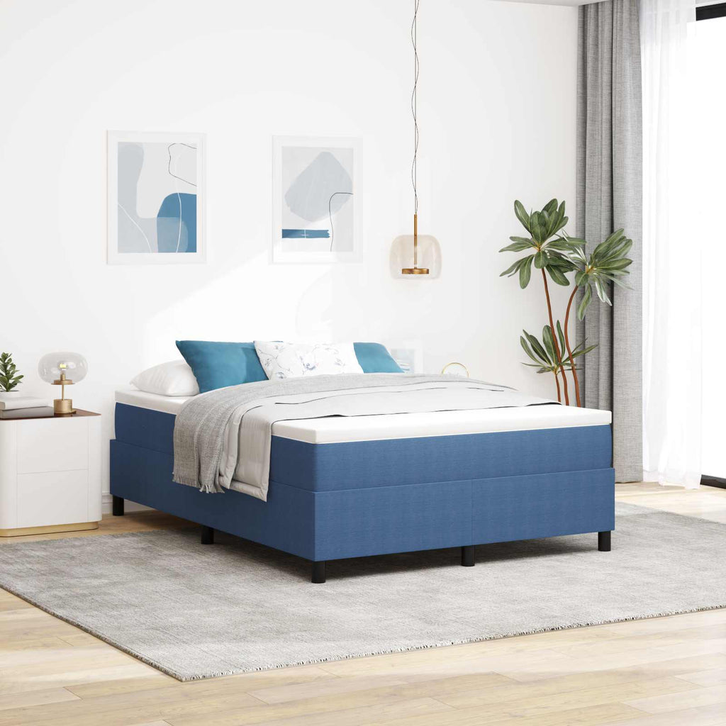 vidaXL Rama łóżka platformy Niebieski 160 x 200 cm Tkanina sztruksowa