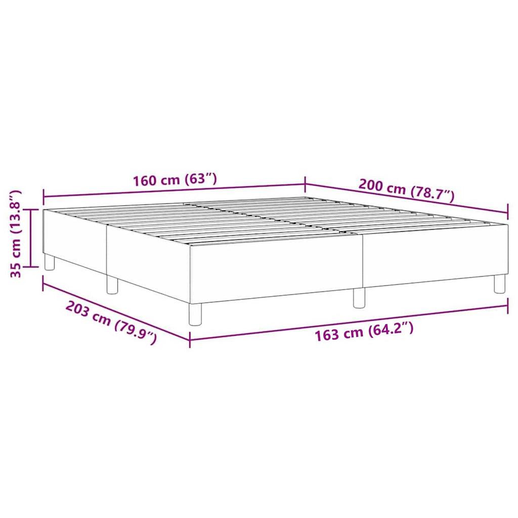vidaXL Rama łóżka platformy Niebieski 160 x 200 cm Tkanina sztruksowa