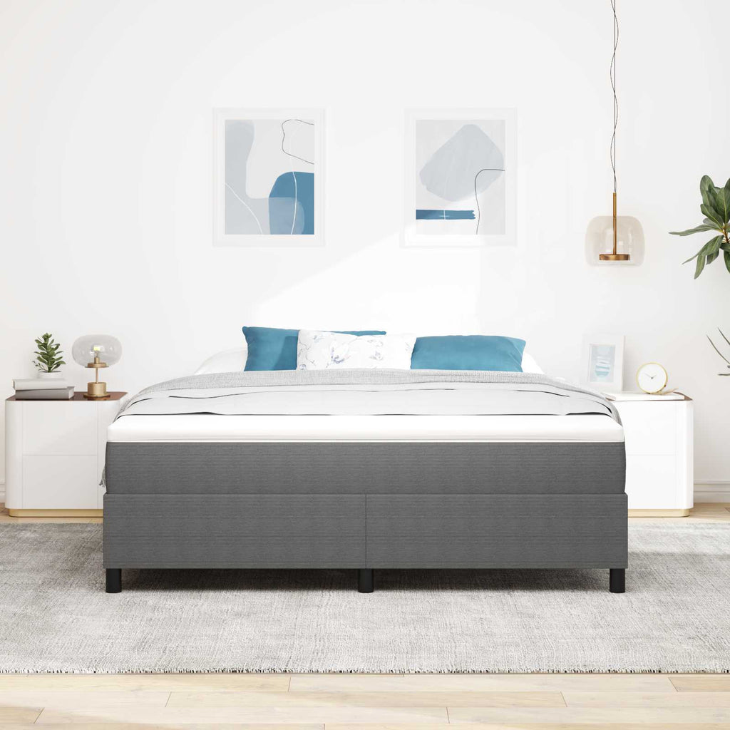 vidaXL Rama łóżka platformy Jasnoszary 180 x 200 cm Tkanina sztruksowa