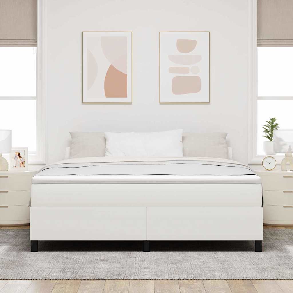 vidaXL Rama łóżka platformy Kremowy 180 x 200 cm Tkanina sztruksowa