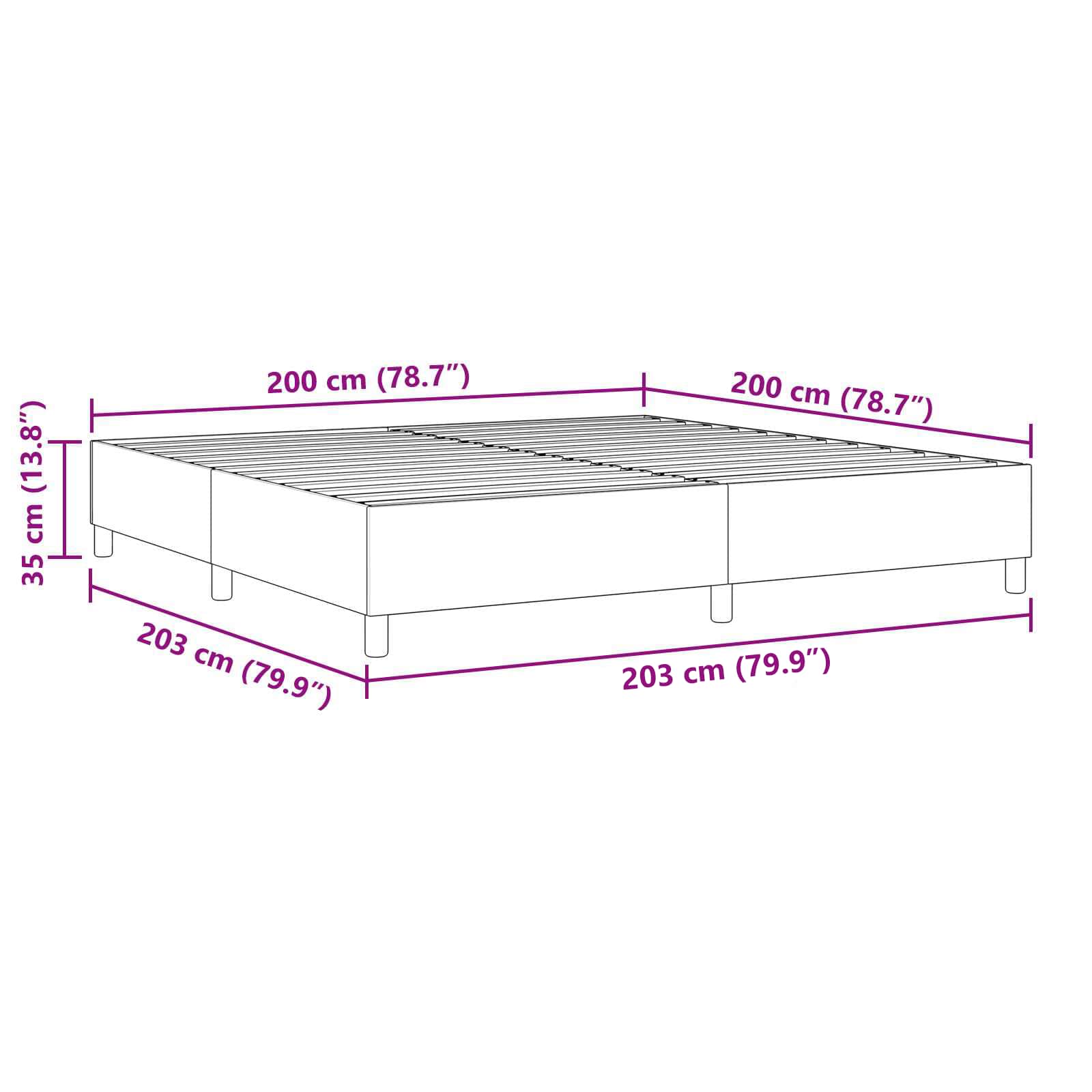 vidaXL Rama łóżka platformy Ciemnoszary 200 x 200 cm