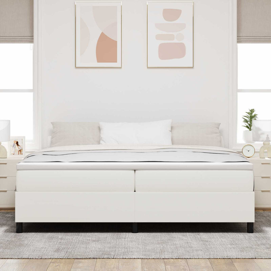 vidaXL Rama łóżka platformy Kremowy 200 x 200 cm Tkanina sztruksowa