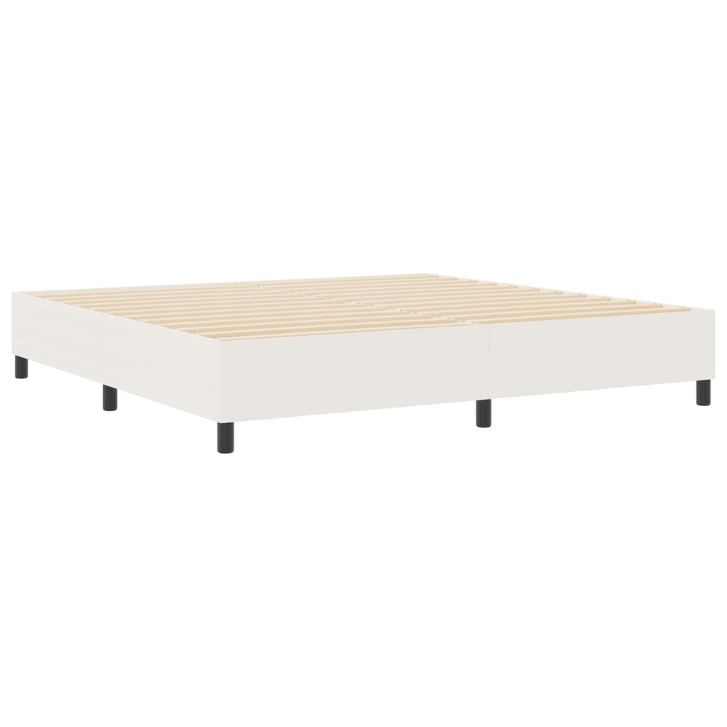 vidaXL Rama łóżka platformy Kremowy 200 x 200 cm Tkanina sztruksowa