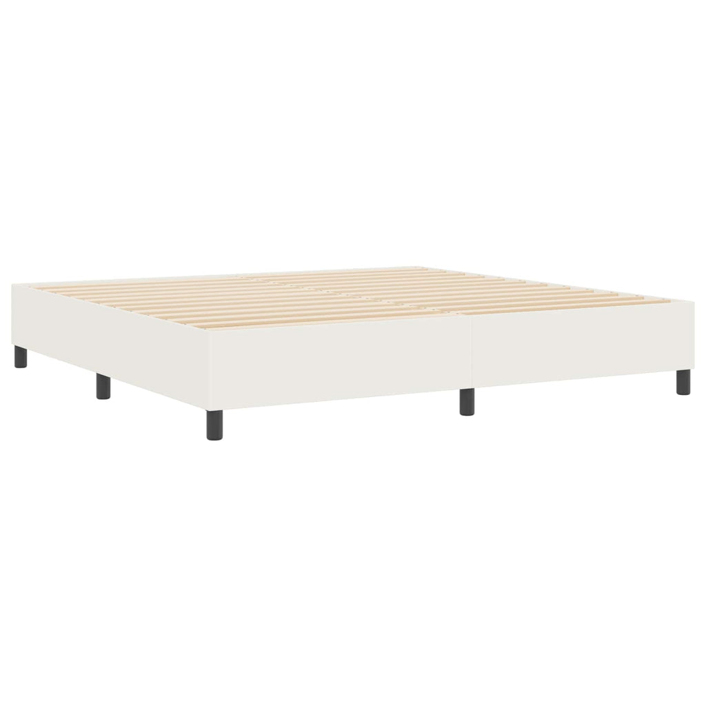 vidaXL Rama łóżka platformy Kremowy 200 x 200 cm Tkanina sztruksowa