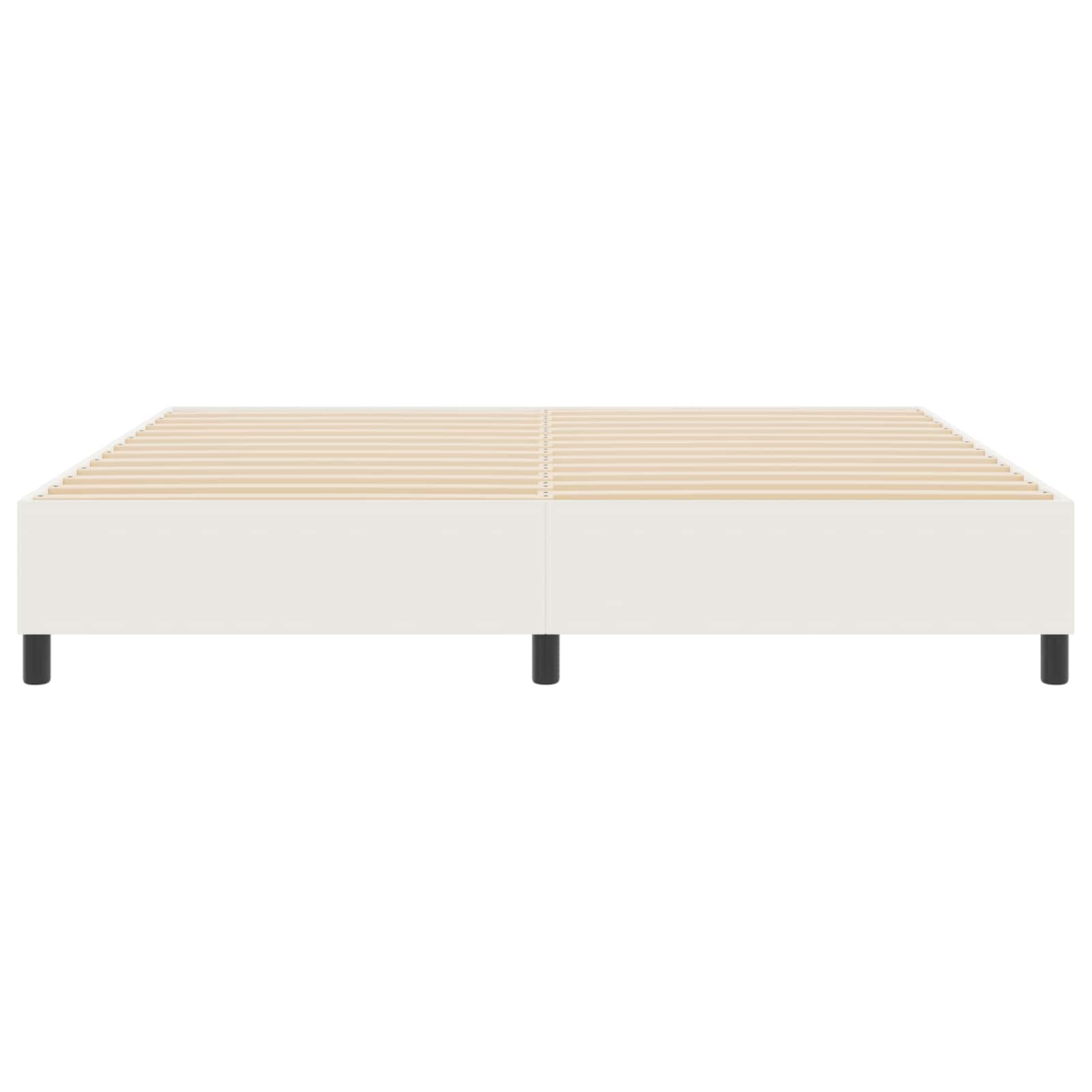 vidaXL Rama łóżka platformy Kremowy 200 x 200 cm Tkanina sztruksowa