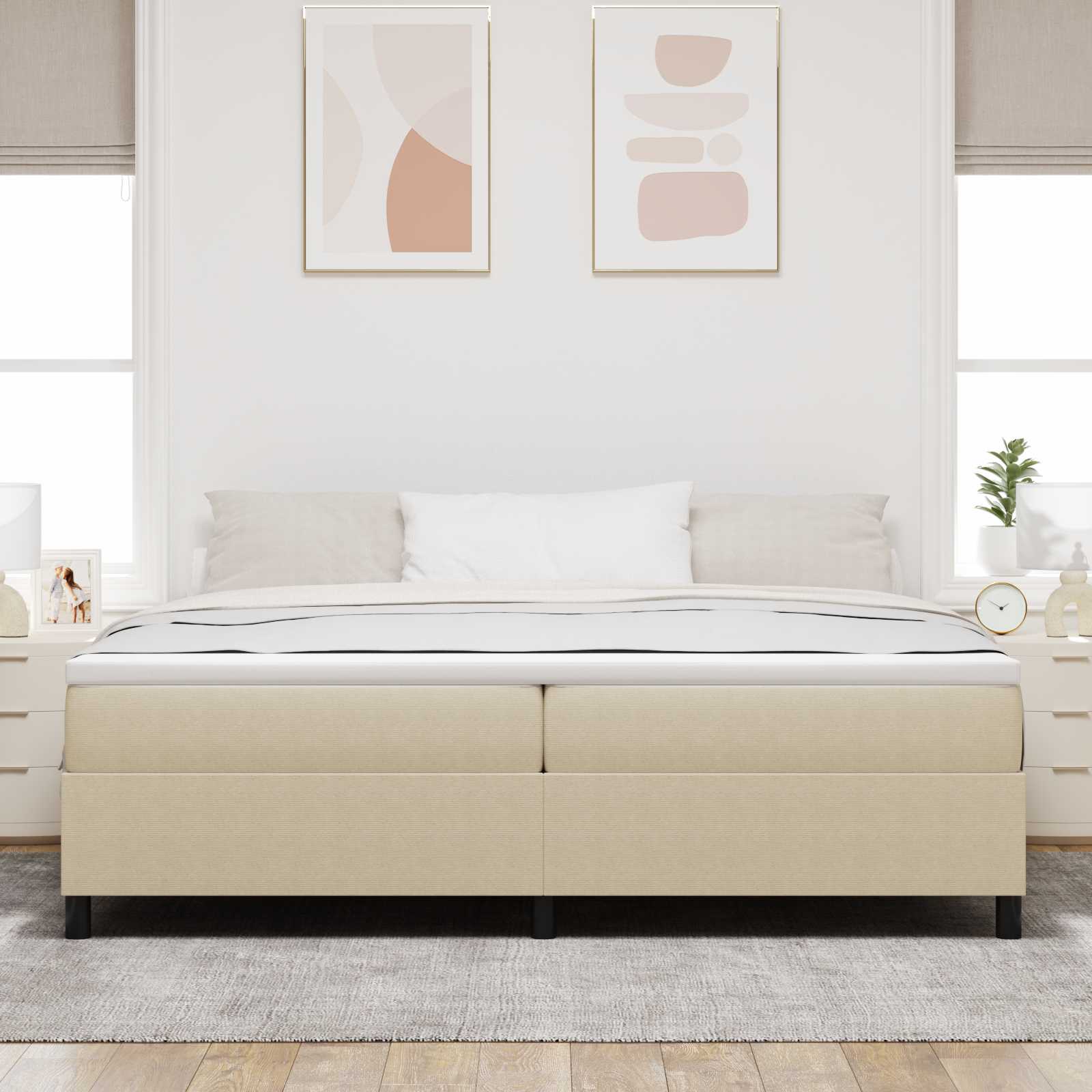 vidaXL Rama łóżka platformy Szary zielony 200 x 200 cm
