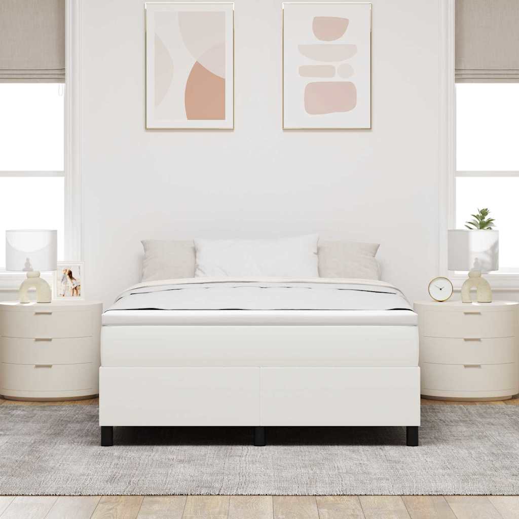 vidaXL Łóżko sprężynowe Kremowy i Biały 140 x 200 cm