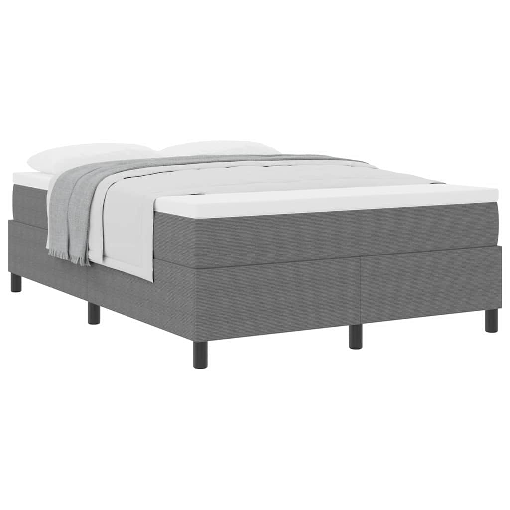 vidaXL Łóżko sprężynowe Jasnoszary i biały. 160 x 200 cm
