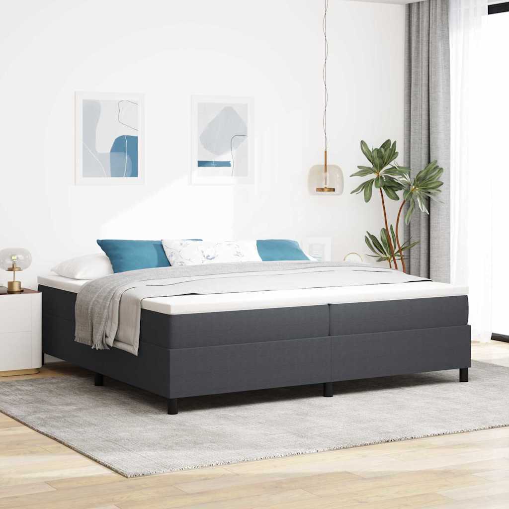 vidaXL Łóżko sprężynowe Ciemnoszary i biały 200 x 200 cm