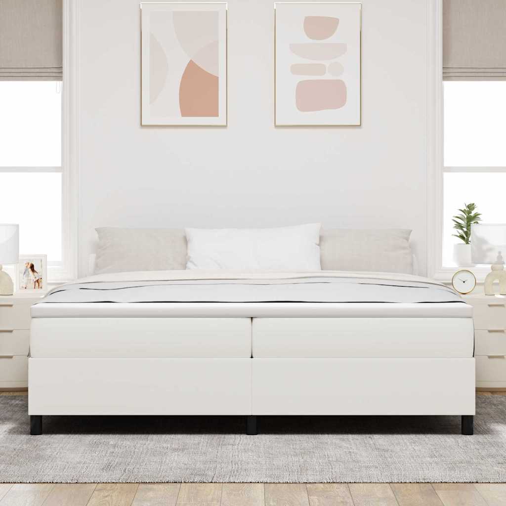 vidaXL Łóżko sprężynowe Kremowy i Biały 200 x 200 cm