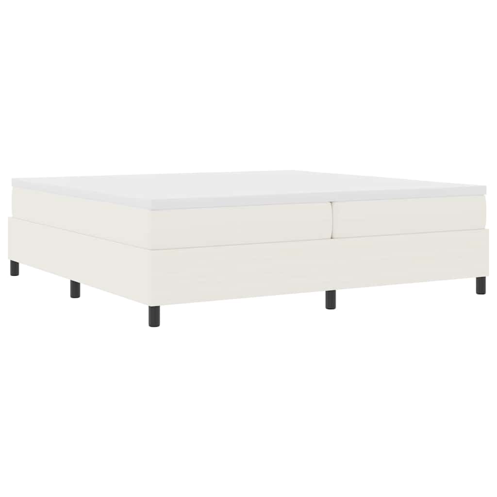 vidaXL Łóżko sprężynowe Kremowy i Biały 200 x 200 cm