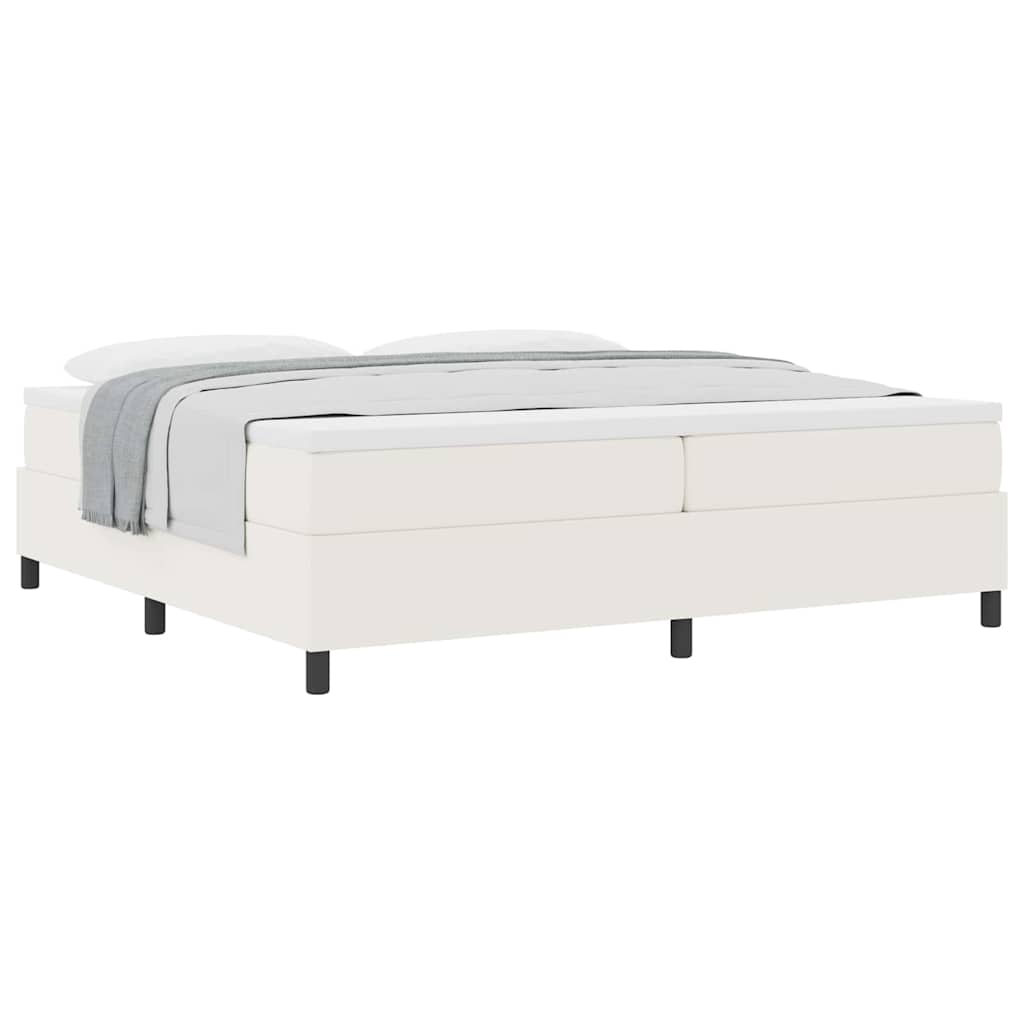 vidaXL Łóżko sprężynowe Kremowy i Biały 200 x 200 cm