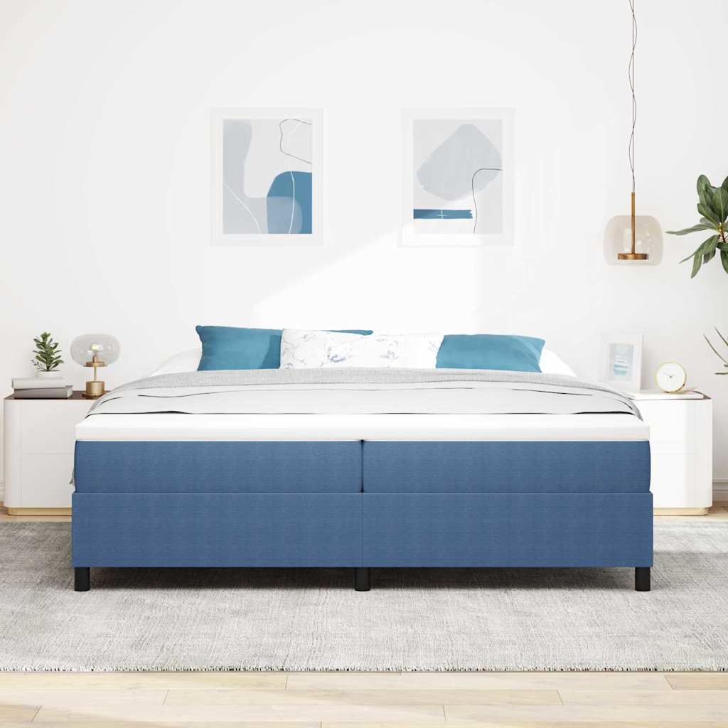 vidaXL Łóżko sprężynowe Niebieski i biały 200 x 200 cm