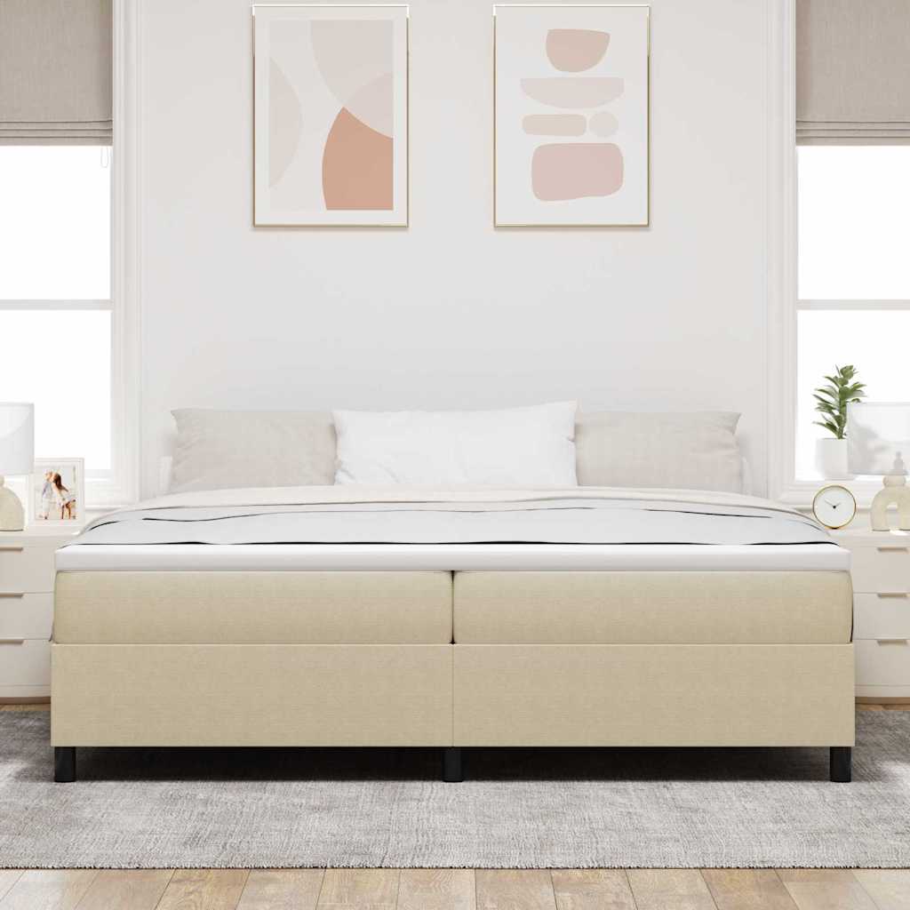 vidaXL Łóżko sprężynowe Jasnoszary i biały. 200 x 200 cm