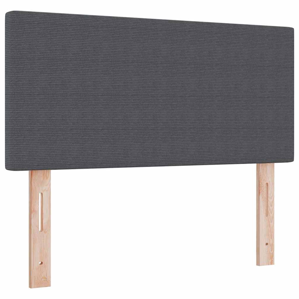 vidaXL Łóżko sprężynowe Z zagłówkiem Ciemnoszary i biały 100 x 200 cm