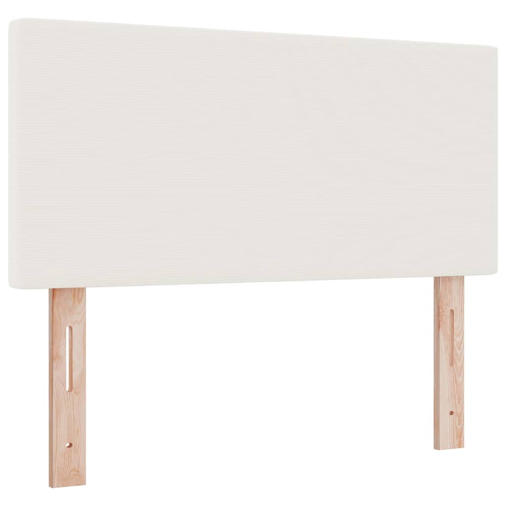 vidaXL Łóżko sprężynowe Z zagłówkiem Kremowy i Biały 100 x 200 cm