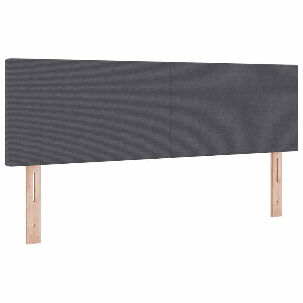 vidaXL Łóżko sprężynowe Z zagłówkiem Ciemnoszary i biały 140 x 200 cm