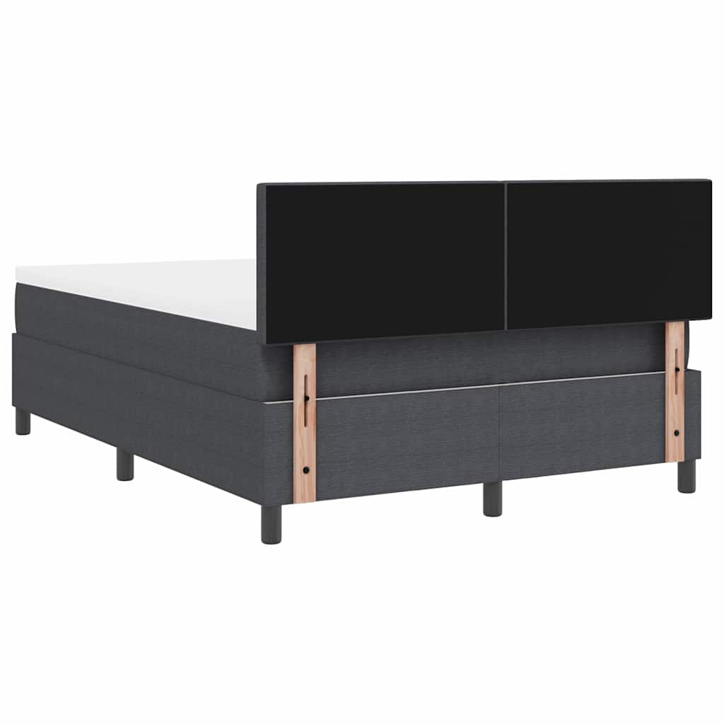 vidaXL Łóżko sprężynowe Z zagłówkiem Ciemnoszary i biały 140 x 200 cm