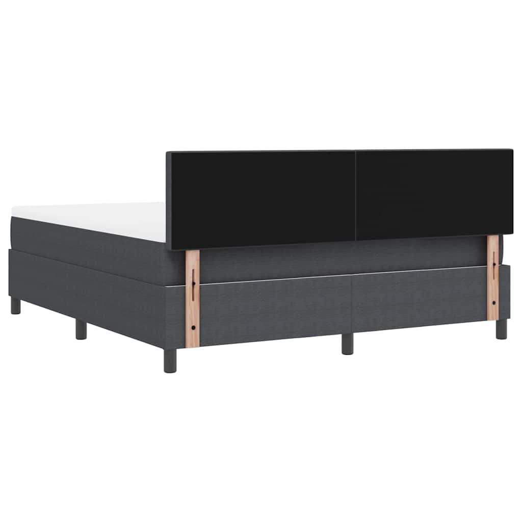 vidaXL Łóżko sprężynowe Z zagłówkiem Ciemnoszary i biały 180 x 200 cm