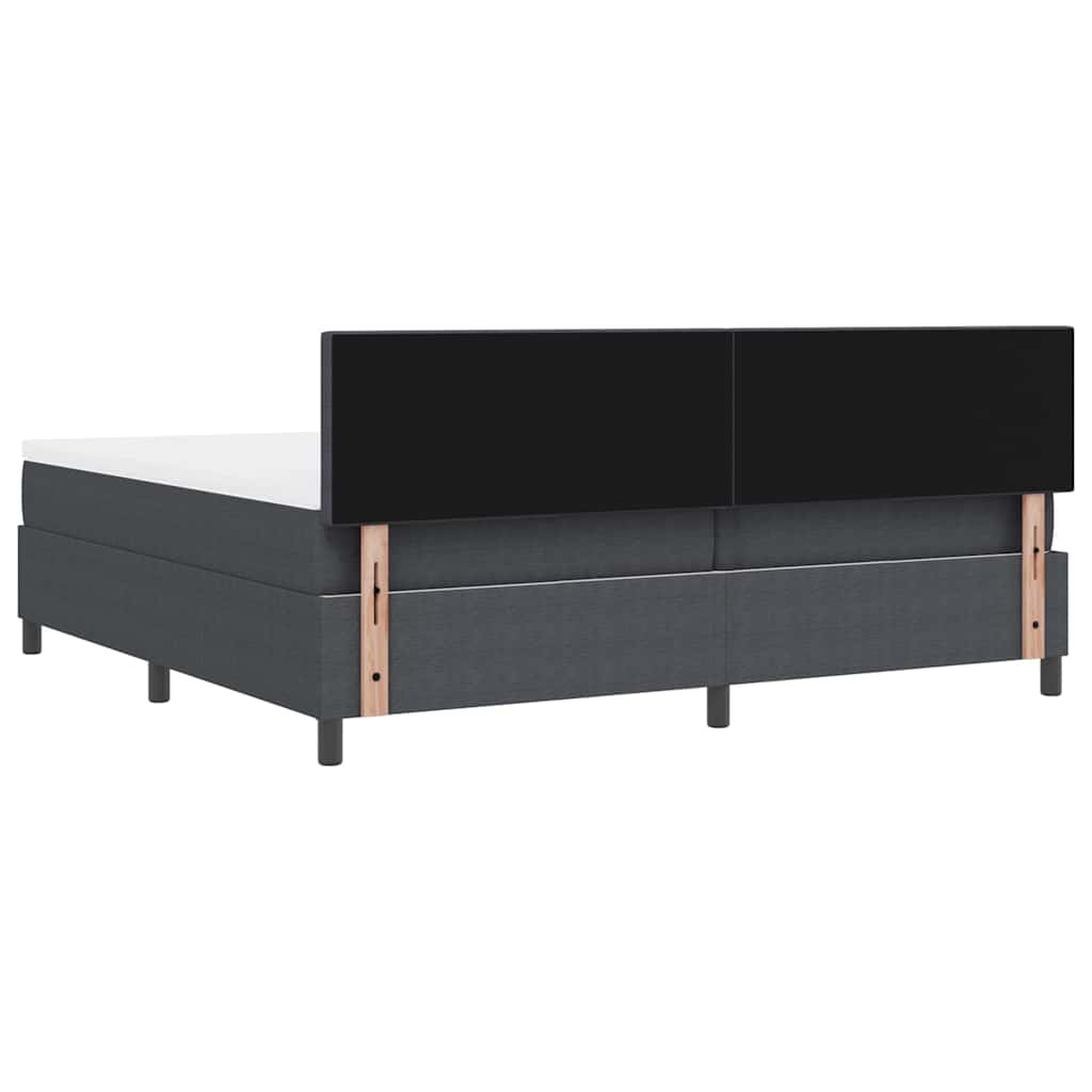 vidaXL Łóżko sprężynowe Z zagłówkiem Ciemnoszary i biały 200 x 200 cm