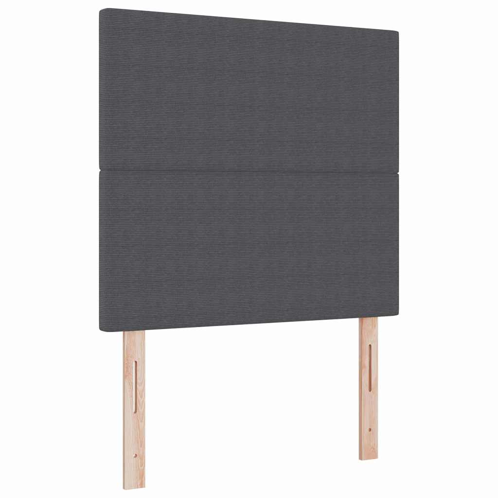 vidaXL Łóżko sprężynowe Z zagłówkiem Ciemnoszary i biały 90 x 190 cm