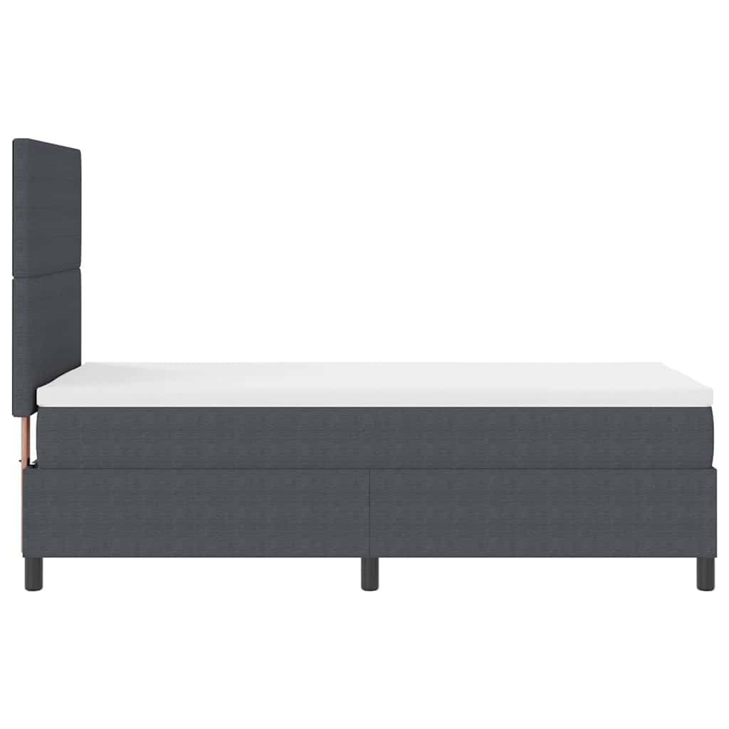 vidaXL Łóżko sprężynowe Z zagłówkiem Ciemnoszary i biały 90 x 190 cm