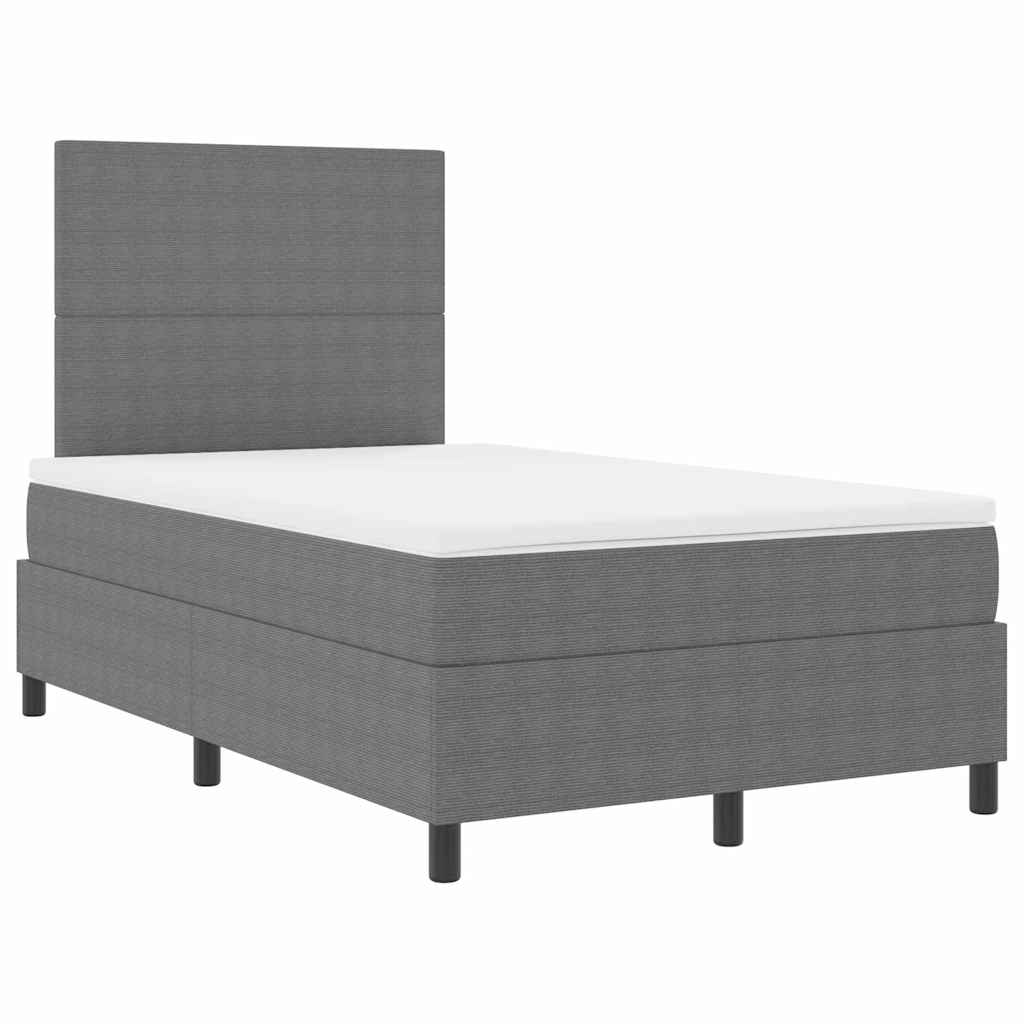 vidaXL Łóżko sprężynowe Z zagłówkiem Jasnoszary i biały. 120 x 190 cm