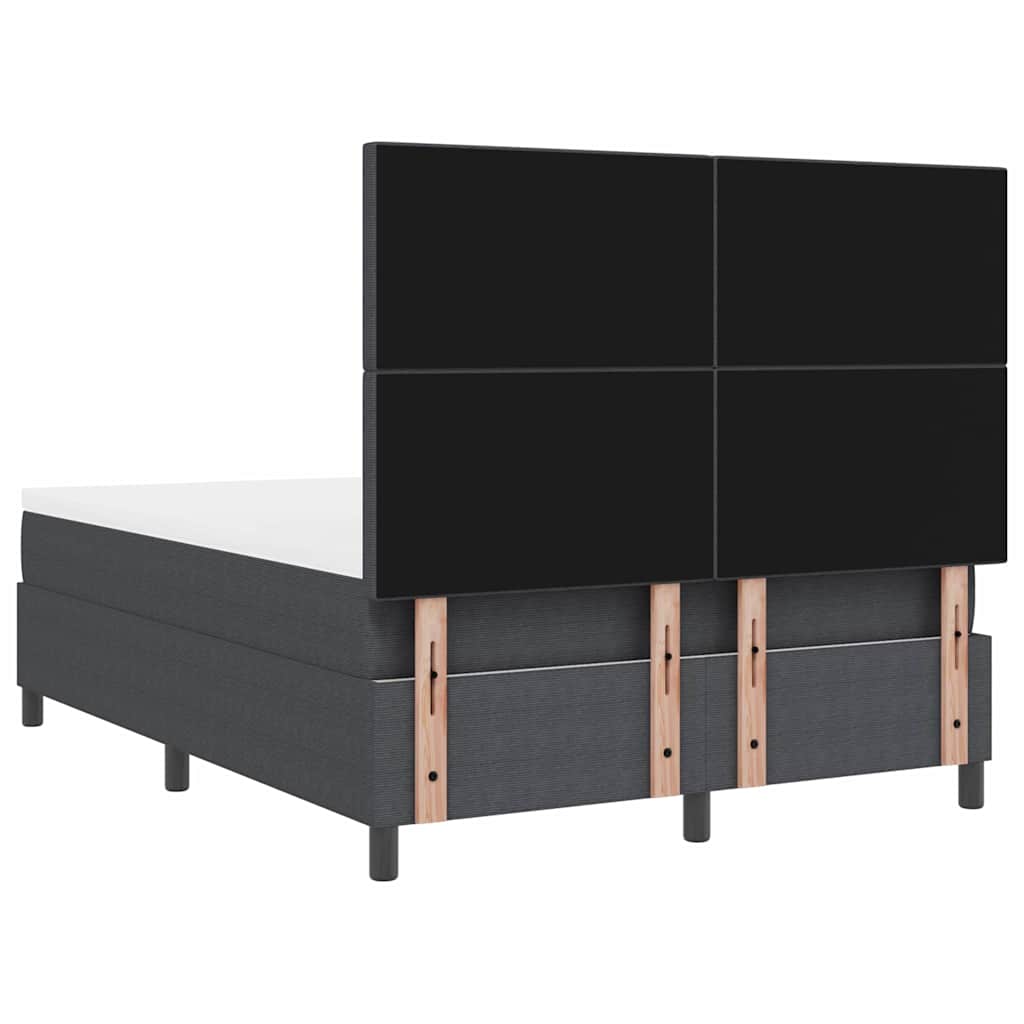 vidaXL Łóżko sprężynowe Z zagłówkiem Ciemnoszary i biały 140 x 190 cm