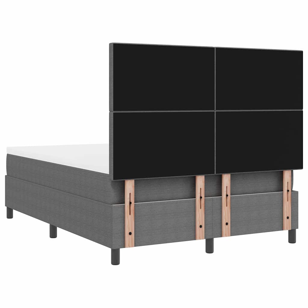vidaXL Łóżko sprężynowe Z zagłówkiem Jasnoszary i biały. 160 x 200 cm