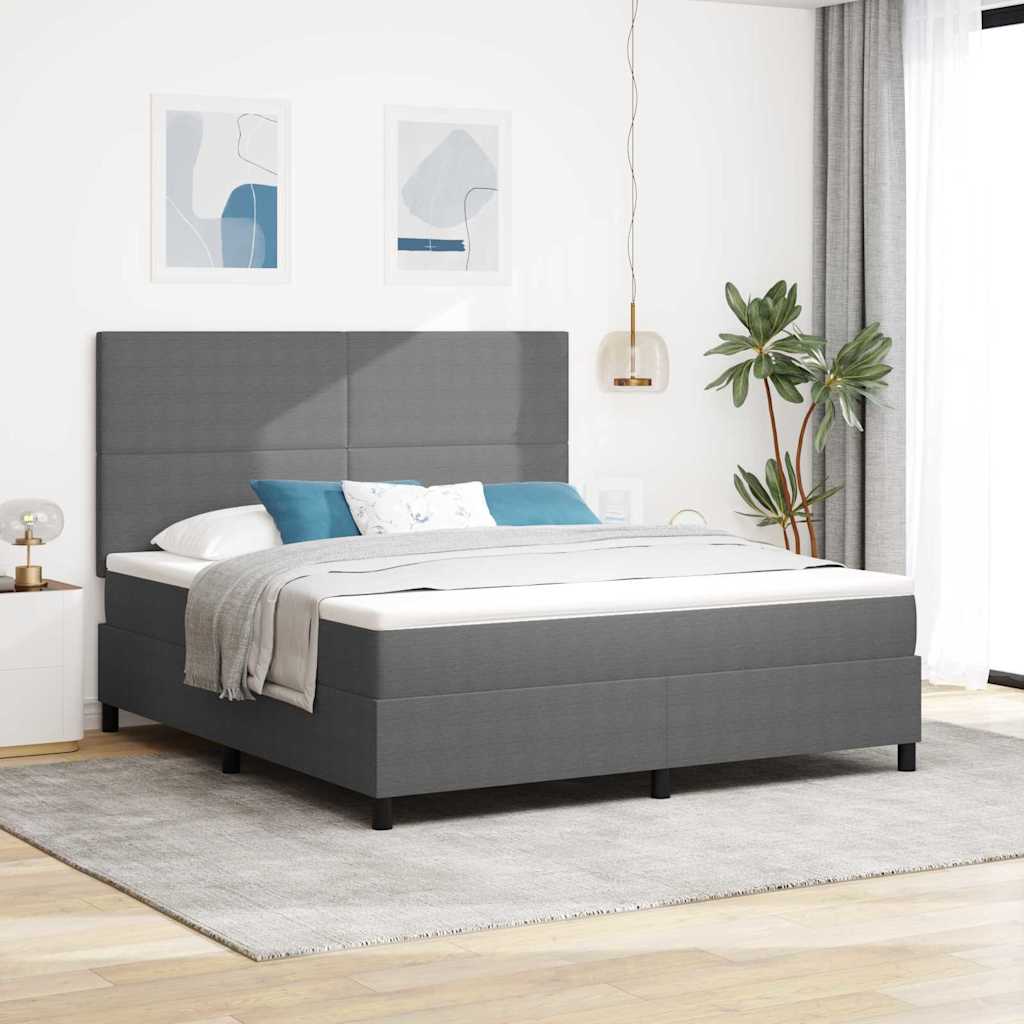 vidaXL Łóżko sprężynowe Z zagłówkiem Jasnoszary i biały. 180 x 200 cm
