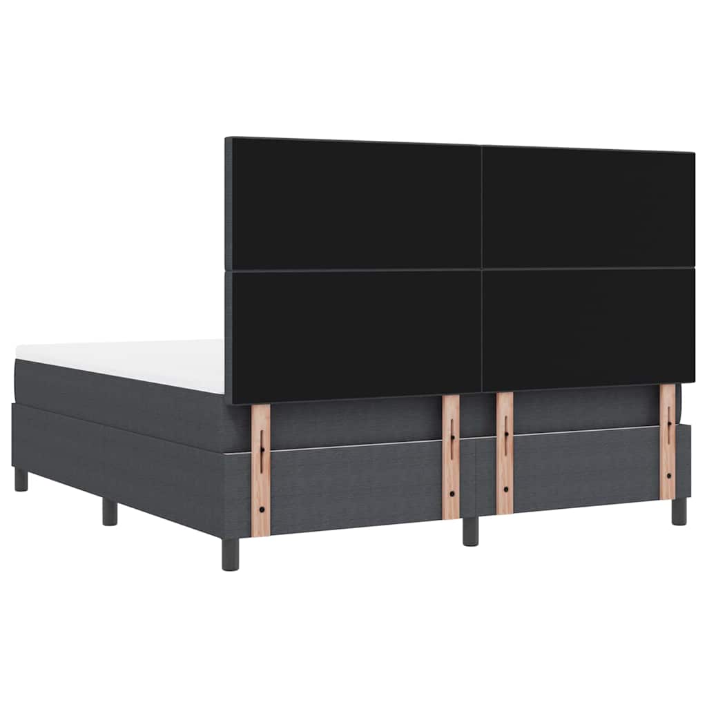 vidaXL Łóżko sprężynowe Z zagłówkiem Ciemnoszary i biały 180 x 200 cm
