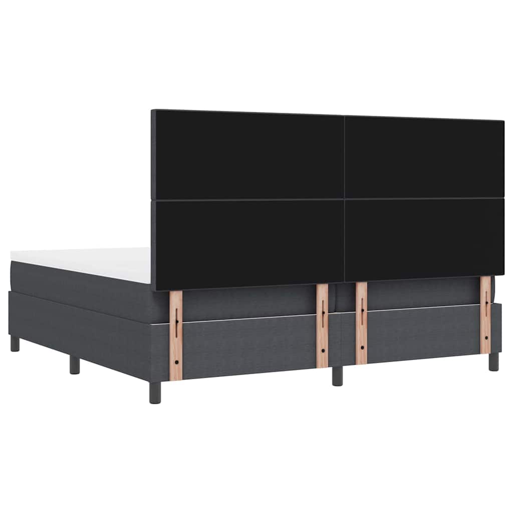 vidaXL Łóżko sprężynowe Z zagłówkiem Ciemnoszary i biały 200 x 200 cm