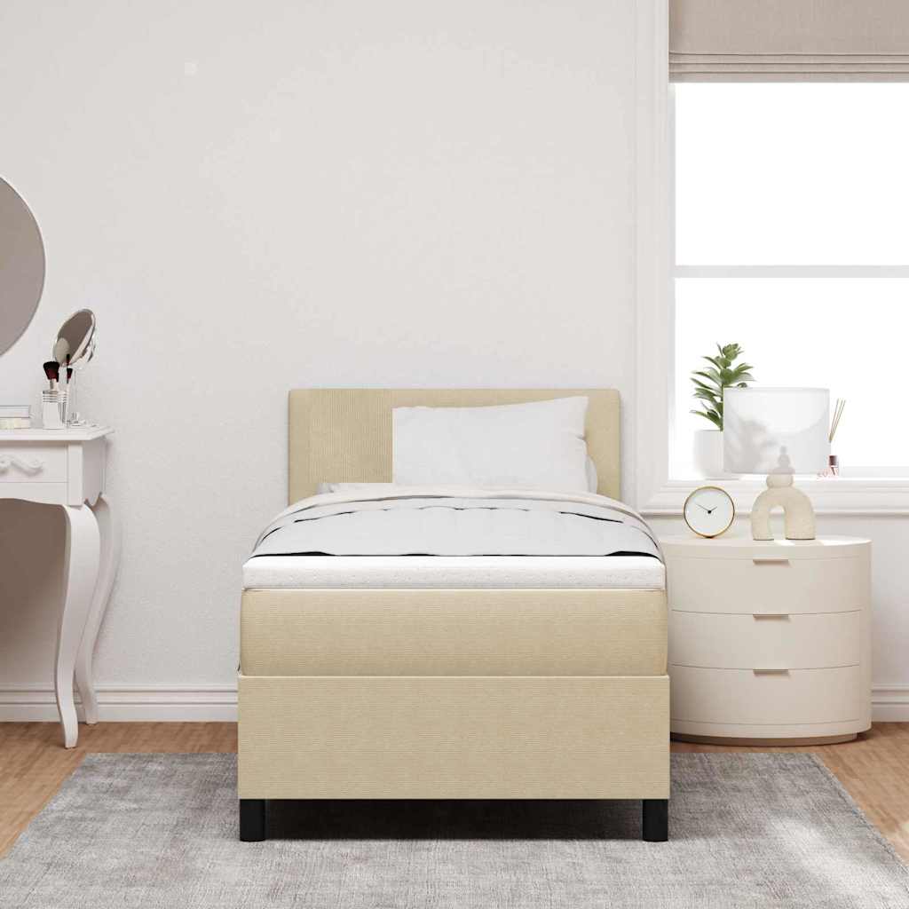 vidaXL Łóżko z sprężyną LED Jasnoszary i biały. 80 x 200 cm