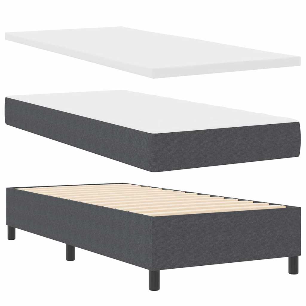 vidaXL Łóżko z sprężyną LED Ciemnoszary i biały 100 x 200 cm