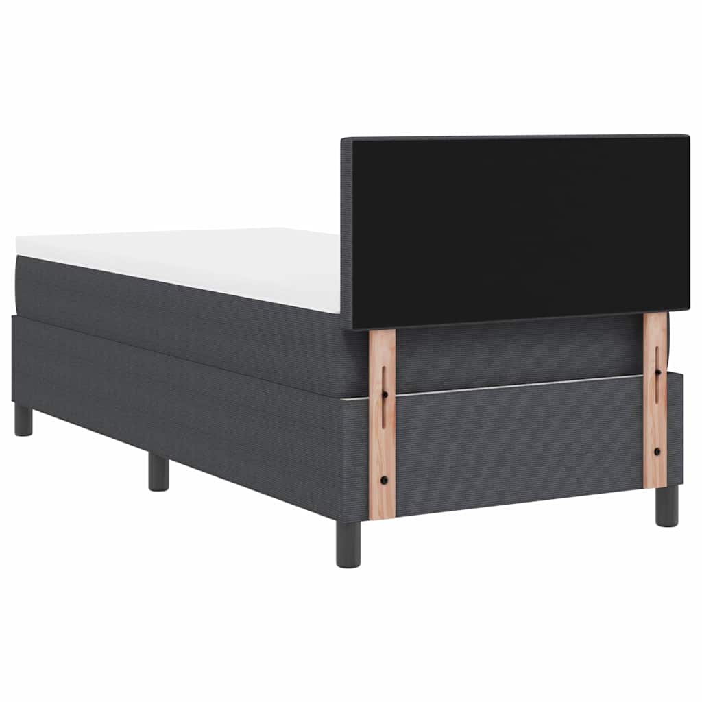 vidaXL Łóżko z sprężyną LED Ciemnoszary i biały 100 x 200 cm