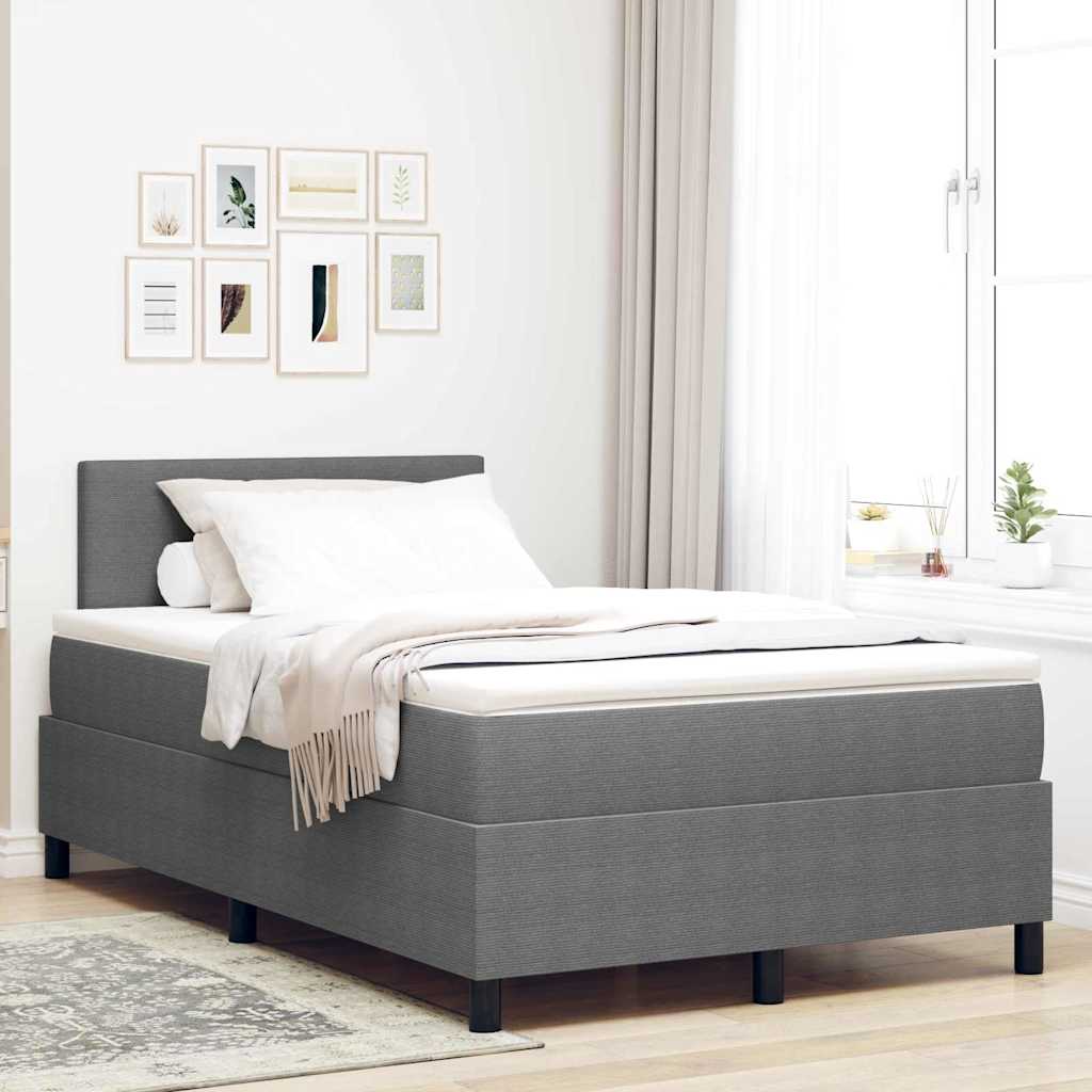 vidaXL Łóżko z sprężyną LED Jasnoszary i biały. 120 x 190 cm