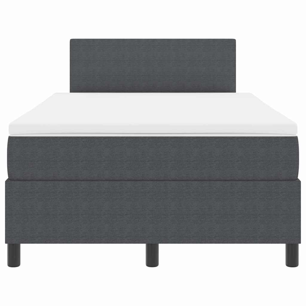 vidaXL Łóżko z sprężyną LED Ciemnoszary i biały 120 x 190 cm